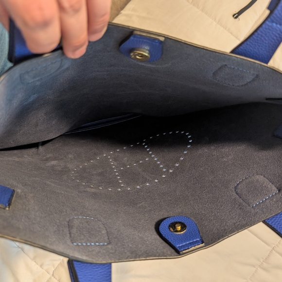 Blue Leather Tote Bag - Picture 3 of 3